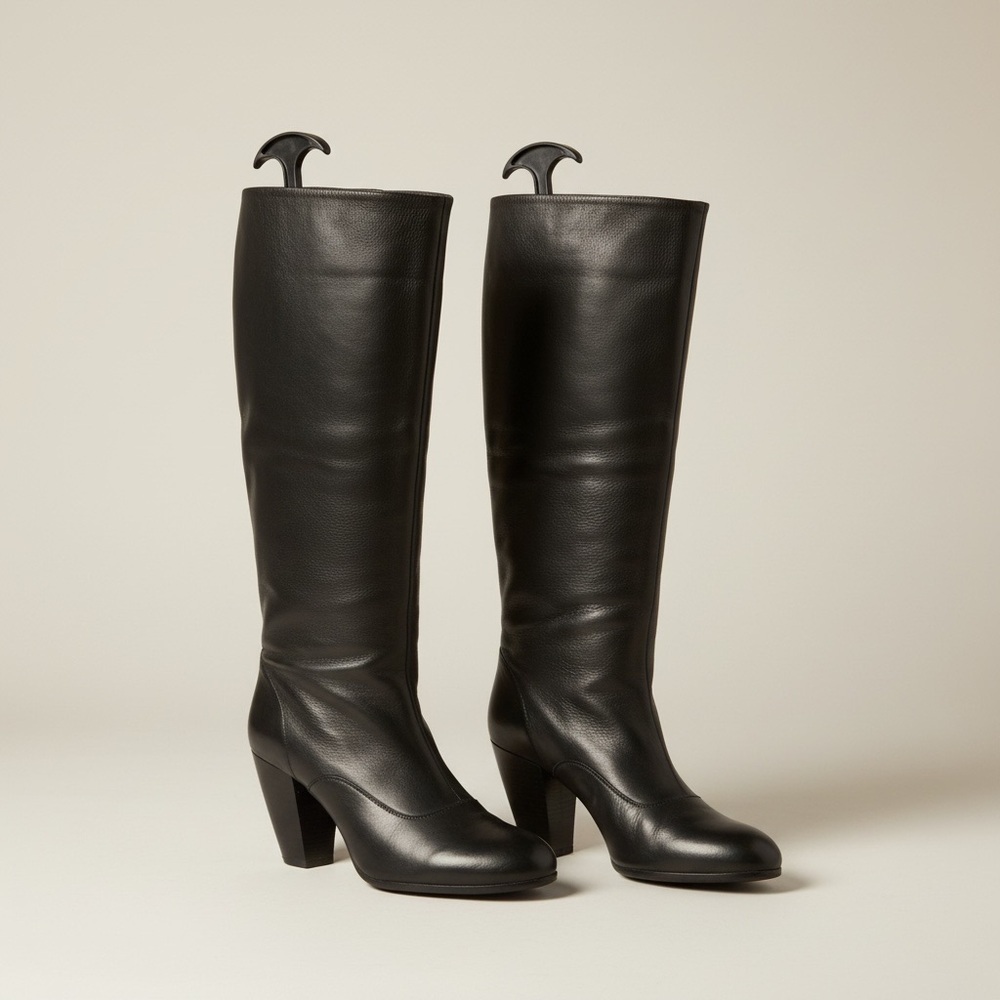 MARC CAIN Black Leather Heeled Boots w Boot Trees
